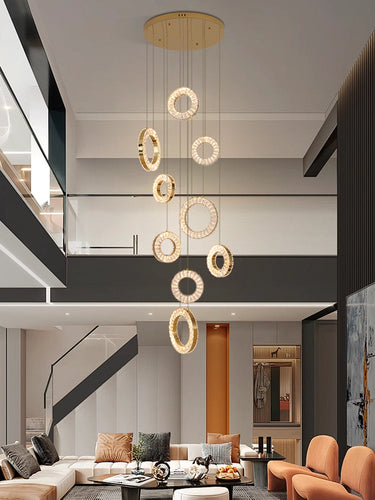 luxury crystal pendant chandelier for living room